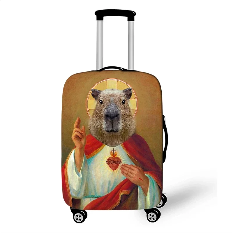 Funny Capybara Print Luggage Cover for Travel Kawaii Cartoon Elastic Trolley Case Cover Anti-dust Suitcase Protective Covers