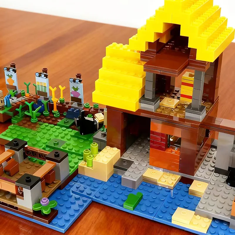 

Третья вечеринка MOC, совместимые наборы My Pixel World Series, строительные блоки, фермерская хижина, сборка дома, игрушки для детей ﻿