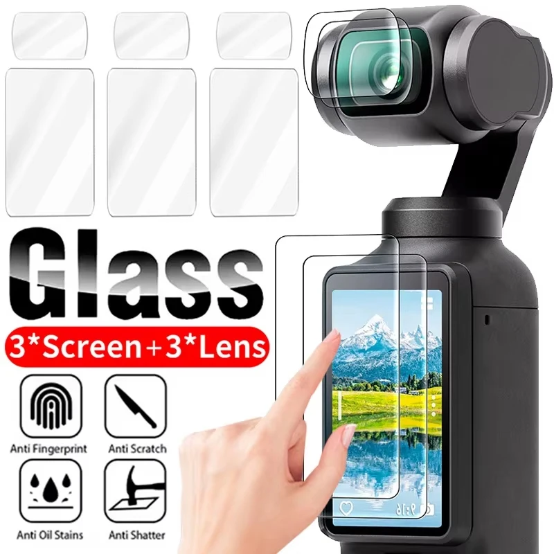 Verre trempé HD 9H pour DJI Osmo Pocket 3, protecteur d'écran complet pour DJI Pocket 3, objectif de caméra à cardan, accessoires en verre