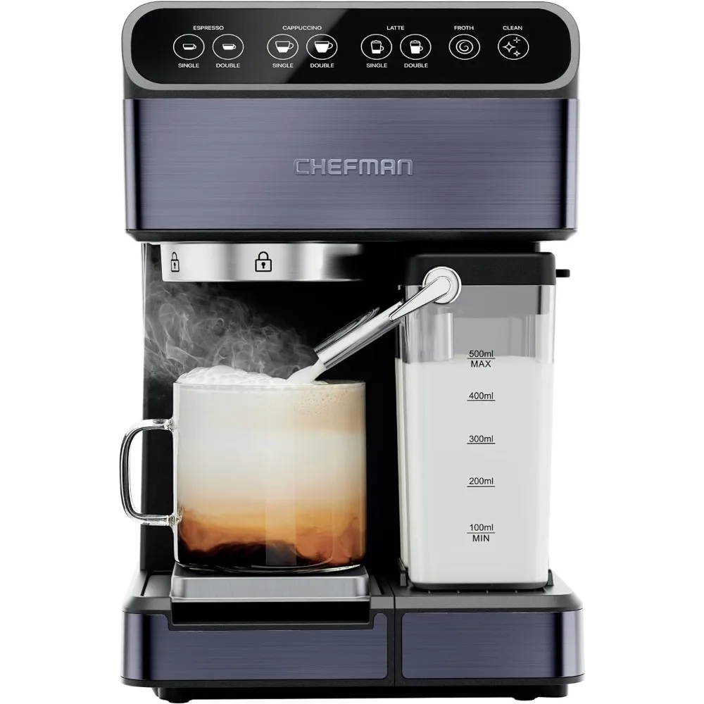 

6-in-1 Espresso Machine with Steamer, Automatic One-Touch Coffee Maker, Single or Double Shot Cappuccino Machine, Latte Maker