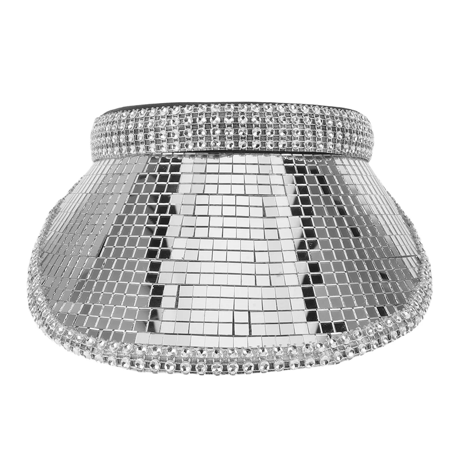 Laser Cowgirl Hat Shiny Glitter Mirror Studded Party Headband For Women Girls Disco Dance Club Birthday Wedding Nye