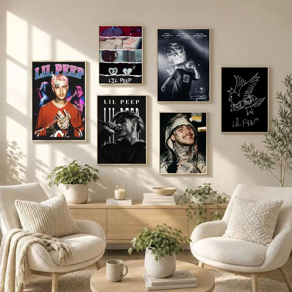 Rapper Lil Peep Hell Boy Poster HD art sticky wall waterproof home living room bedroom bar aesthetic decoration
