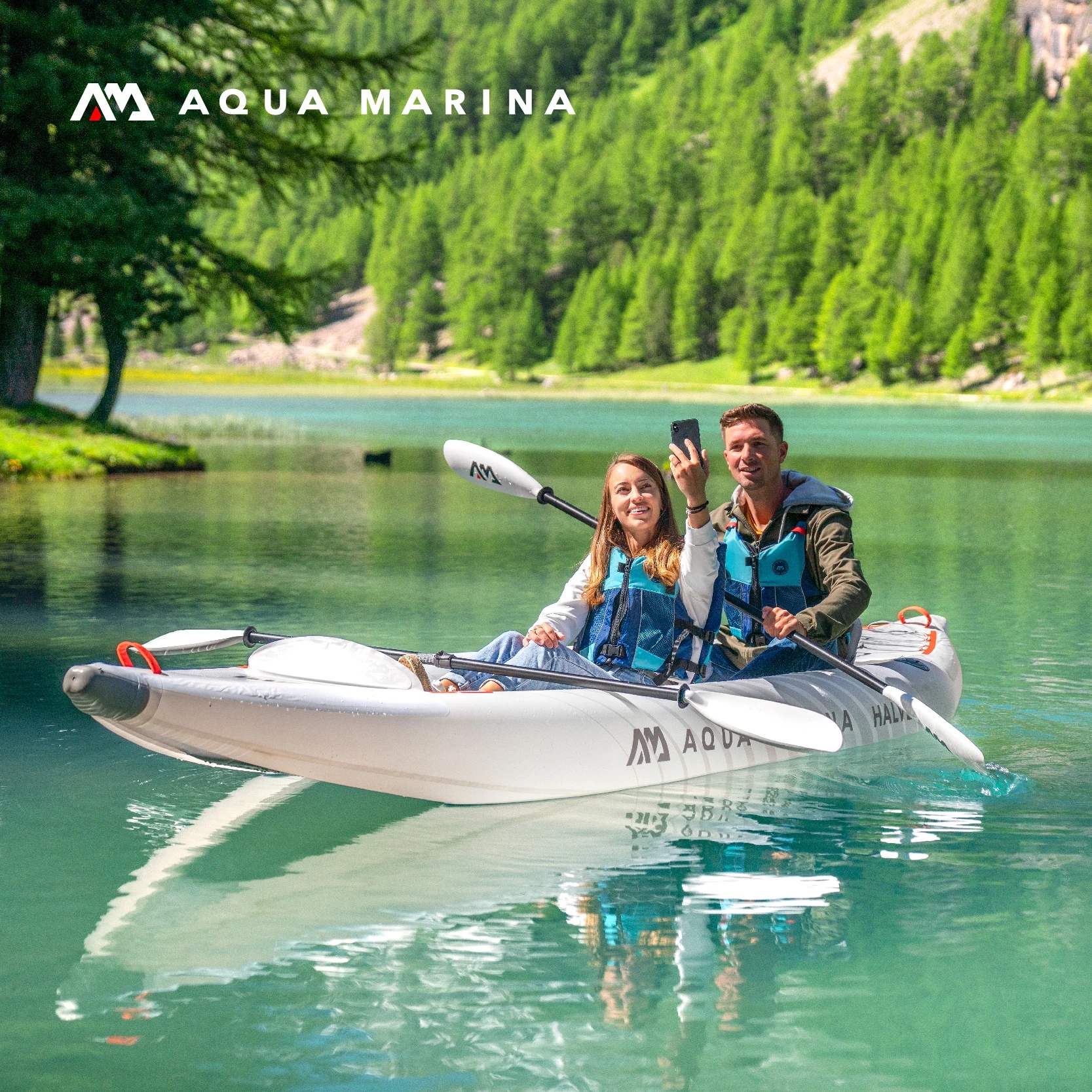 أكوا مارينا نصف حقيبة الظهر كاياك 1-2 شخص خفيفة الوزن الرياضات المائية طوف قارب قابل للنفخ بولي TPU مجداف مجلس ركوب الأمواج زورق مزدوج #1