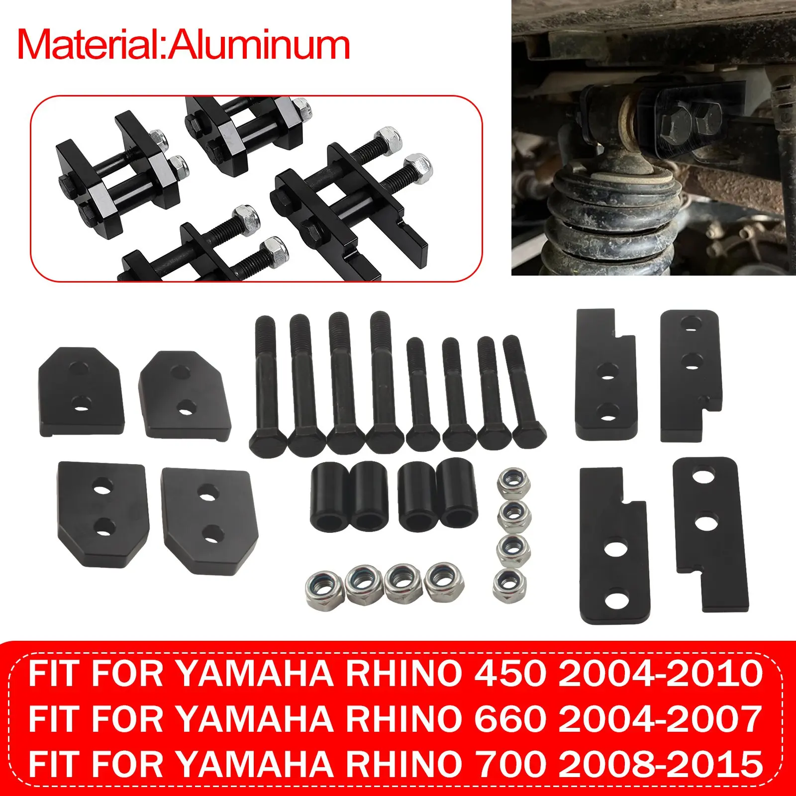Full Suspension Leveling Lift Kit Aluminum For Yamaha Rhino 450 660 700