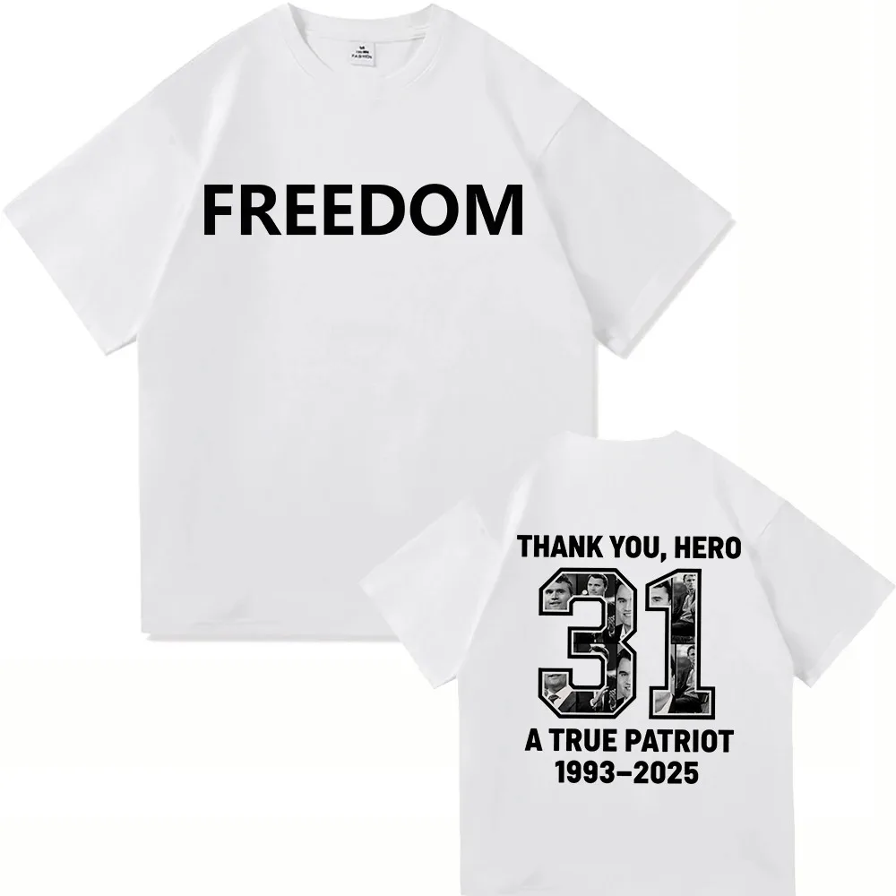 

Футболка Freedom Charlie Kirk Legends Never Die 2026, модная высококачественная футболка большого размера, элитная роскошная уличная одежда, модная мягкая унисекс