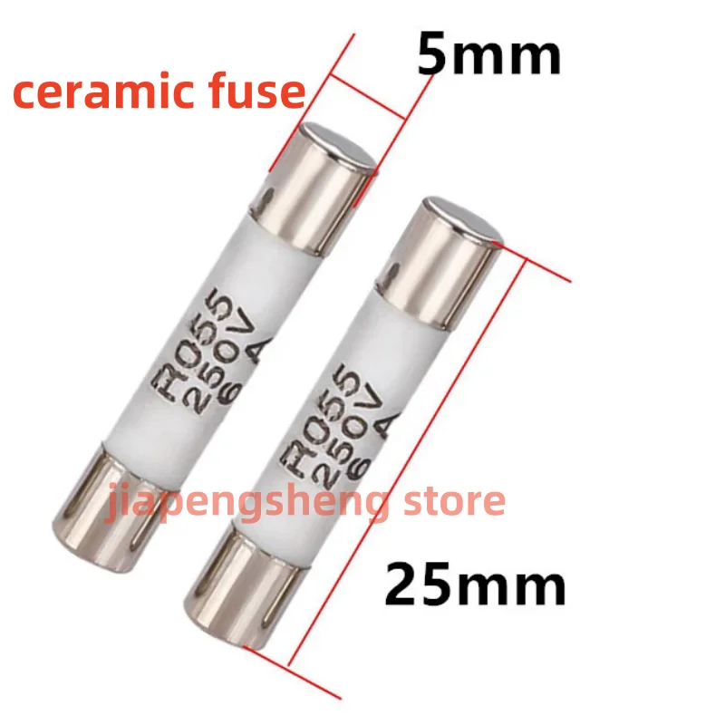 100PCS, 5x25 R055 RO55 ceramic fuse tube fuse 250V fuse core 5*25mm