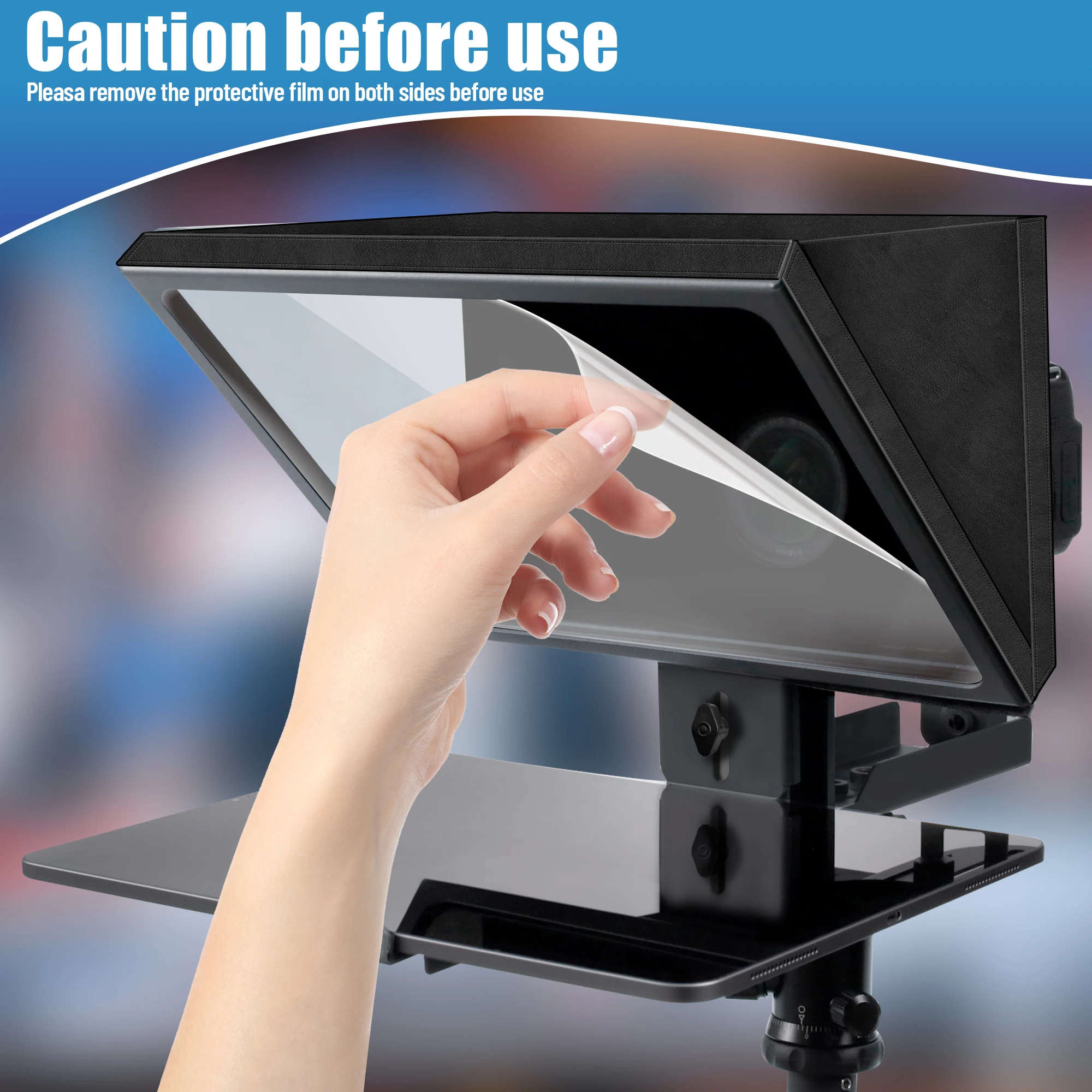 Teleprompter portátil i2/12 pulgadas, dispositivo compatible con tabletas de 12,9 pulgadas con 9 pulgadas de ancho, dispositivo Universal de
