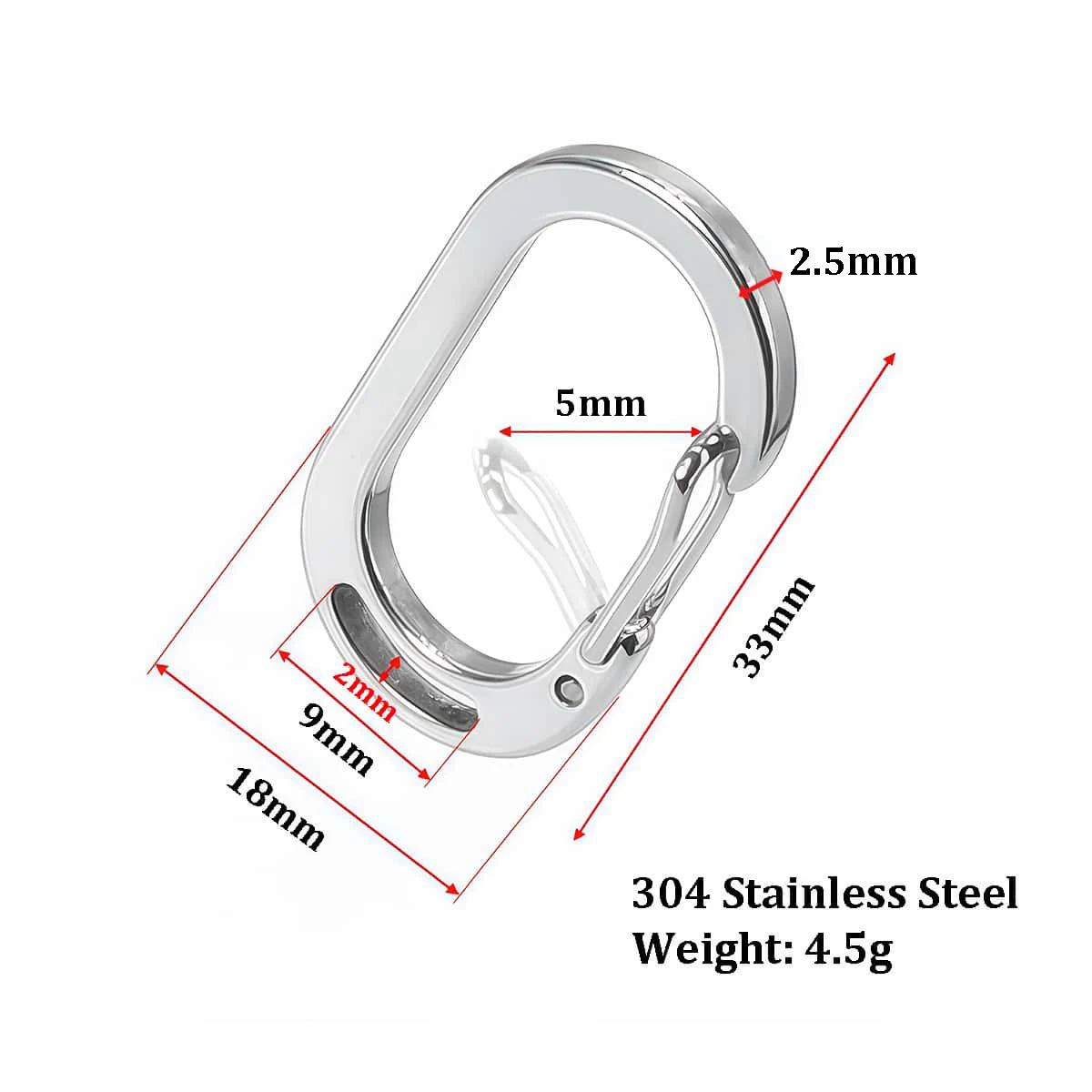 3-5 Stück 304 Edelstahl Schlüsselanhänger Karabiner Hummerverschluss Rucksackschnalle Outdoor Camping Federschnappverschluss Hundeketten-Werkzeugclip – Detail 1