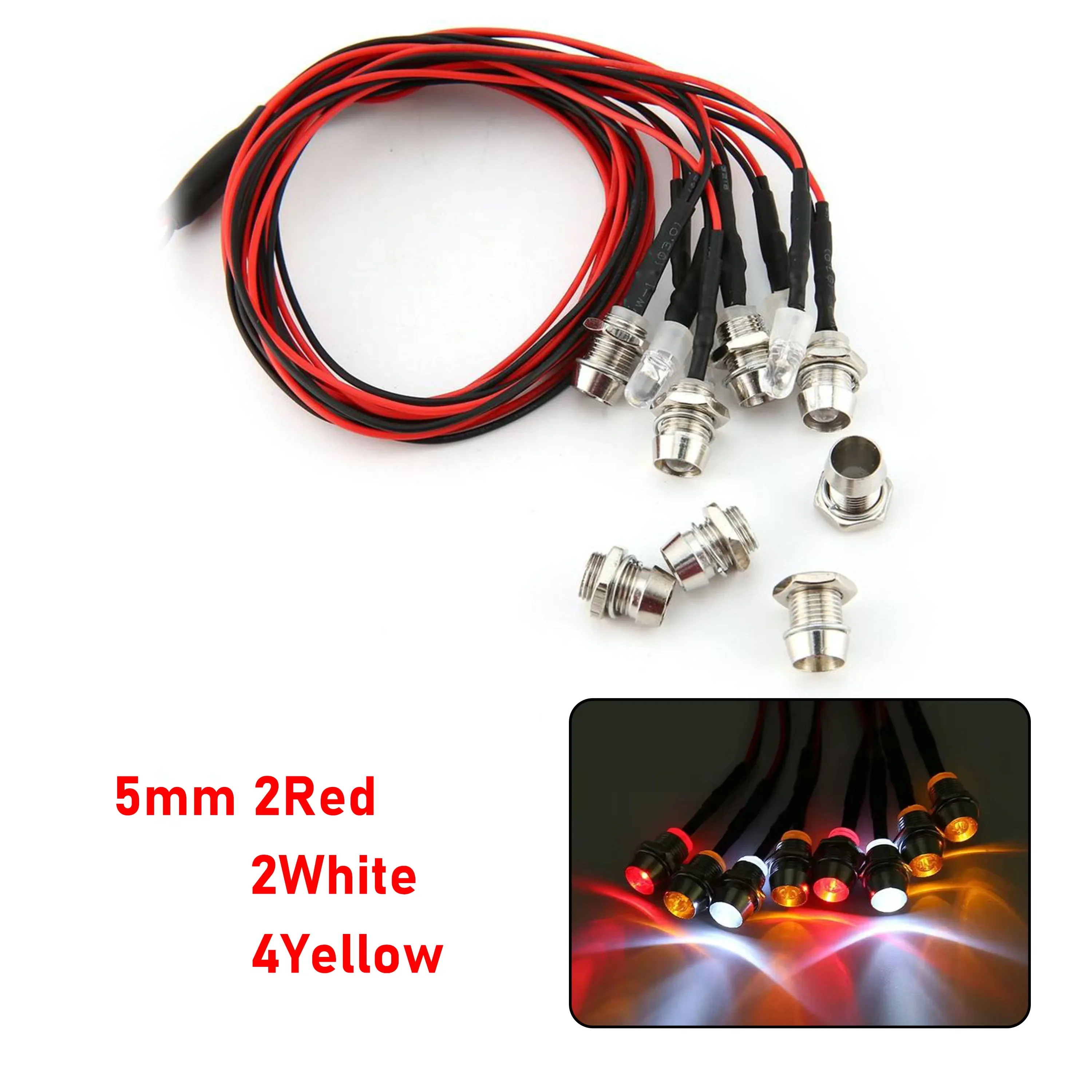 RC LED-Lichtset Scheinwerfer für 1/10 1/8 1/12 RC Auto Truck Crawler Drift Car Frontscheinwerfer Rücklicht TRAXXAS HSP HPI MN99 MN90 – Detail 35