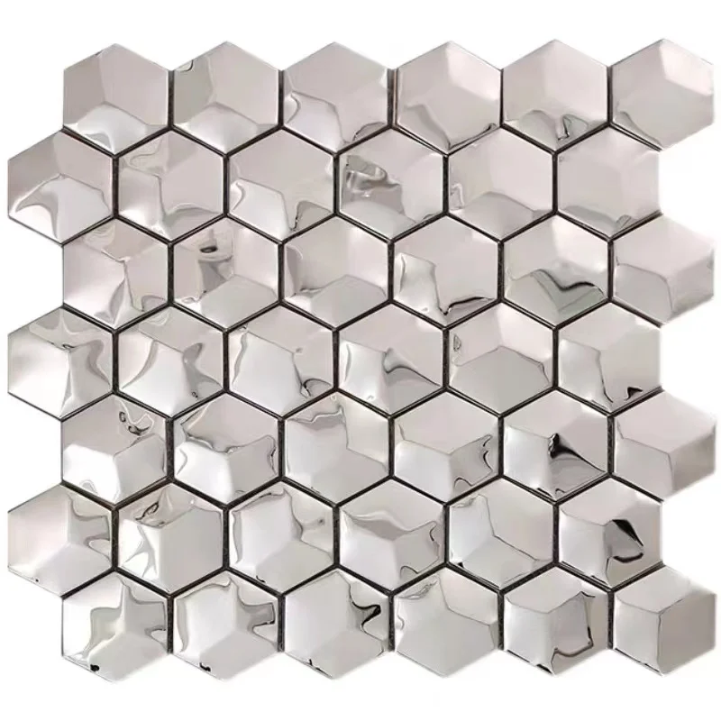 

Hexagonal Stainless steel metal brick tile for kitchen backsplash