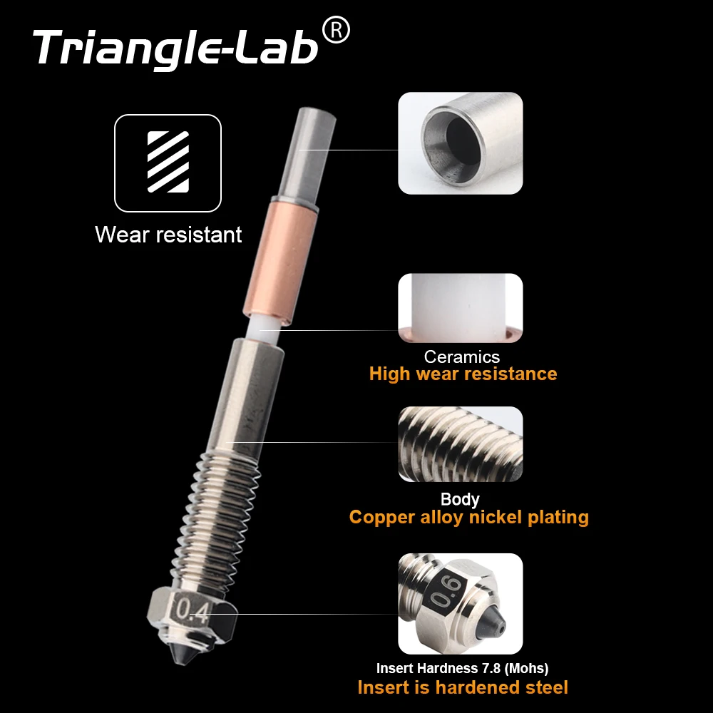 trianglelab QIDI Plus4 Bimetal Wear-resistant Ceramic Coating Uitra unbreakable nozzle for quick removal and easy replacement - Image 2
