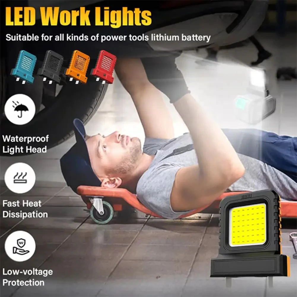 Power Tool Accessories LED Work Light For 18V-21V Li-ion Battery Universal LED Auto Repair Work Light Floodlighting For Out H9C5