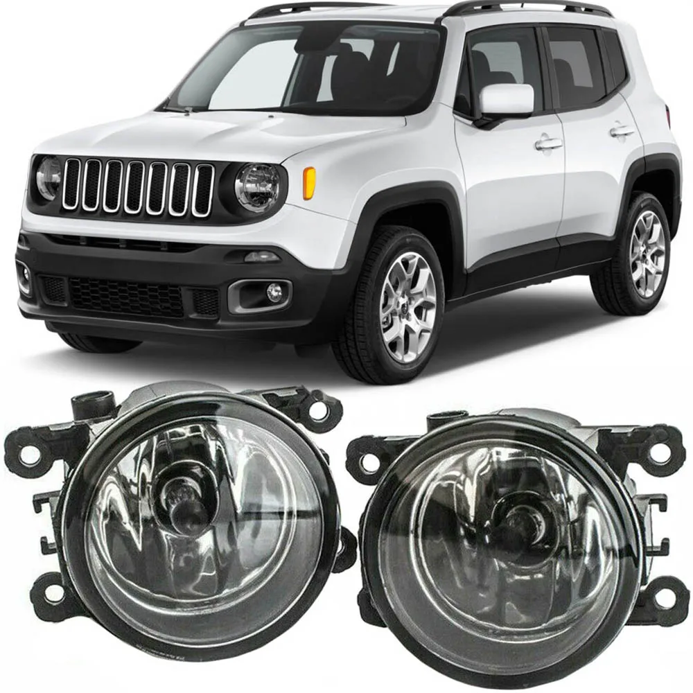 For 2015-2018 Jeep Renegade Fog Light Driving Lamp w/Light Bulbs Clear Lens Pair