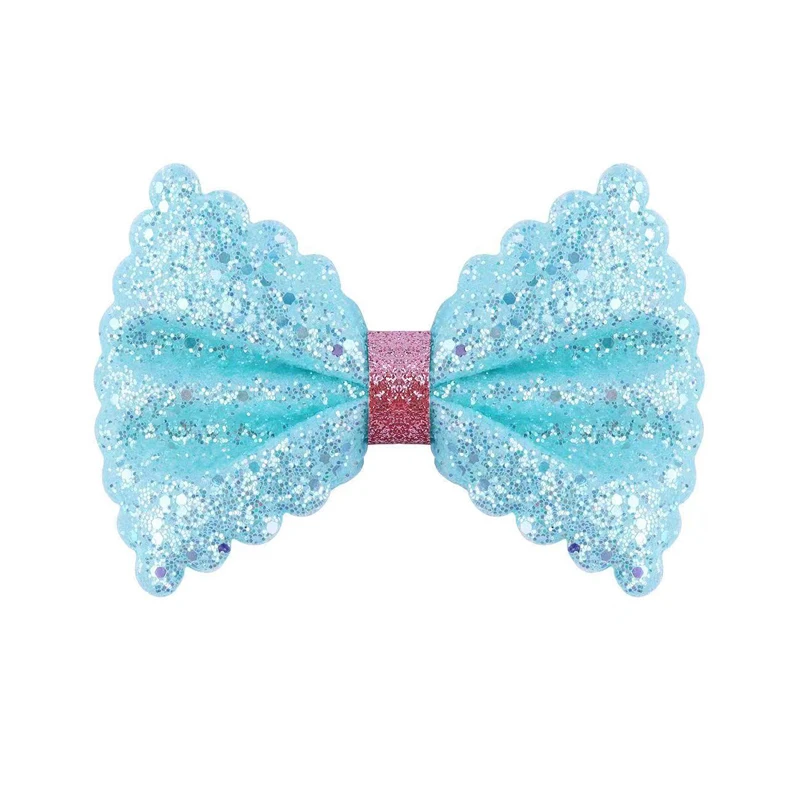 80MM 10PCS Kawaii Sequin Glitter Bow Accessories Simple Cute Fresh DIY Hair Accessories Clothing Bag Decoration