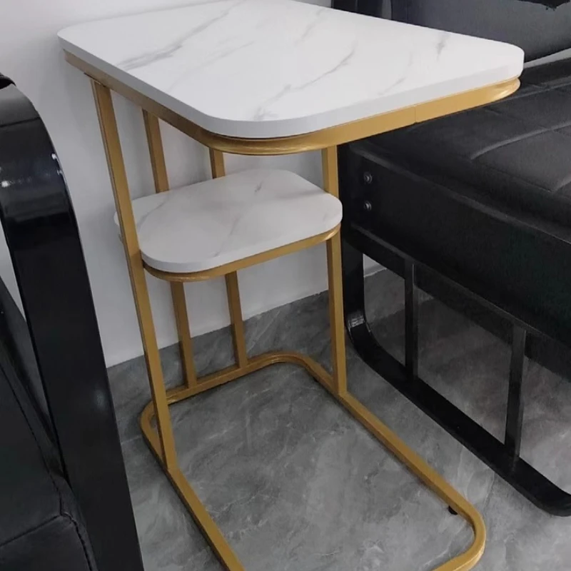 Nano Gold Lack Prozess Licht Luxus Nordic Sofa Beistelltische Kreative Wohnzimmer Möbel Eisen Kunst Doppel Schicht Couchtisch