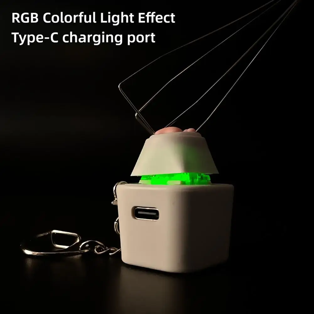 Rechargeable Cat Paw Wooden Fish Toy Hot-Swappable Shaft Base with 7-Color Light, N212 Test Axis Replaceable Mechanism