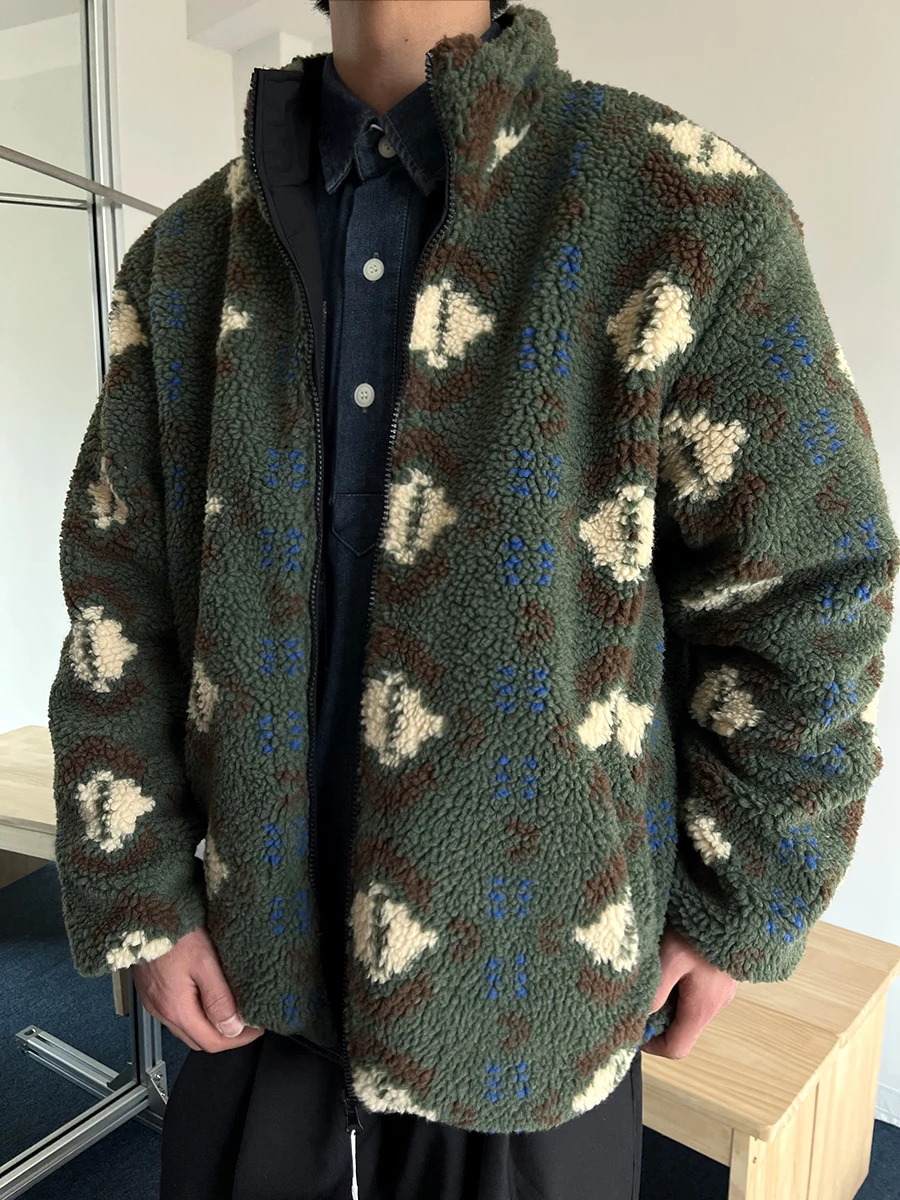 

Thiened Double-Sided Wear American Sle Jaet Large Particle Floing Velvet Stand Collar Cotton Wool-Like Loose Cotton Coat