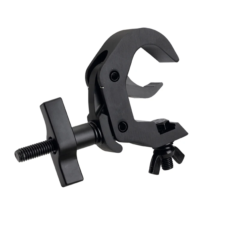 Black 38-52mm Heavy Duty Aluminium 250kg Load Capacity Truss Clamp for Stage Light Hook Clamp Fast Rig Clamp