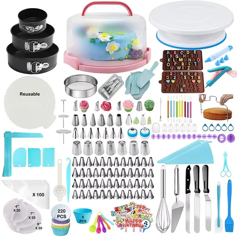 599 Pieces Home Baking Cake Decorating Kit - A must-have baking set with advanced cake decorating tools
