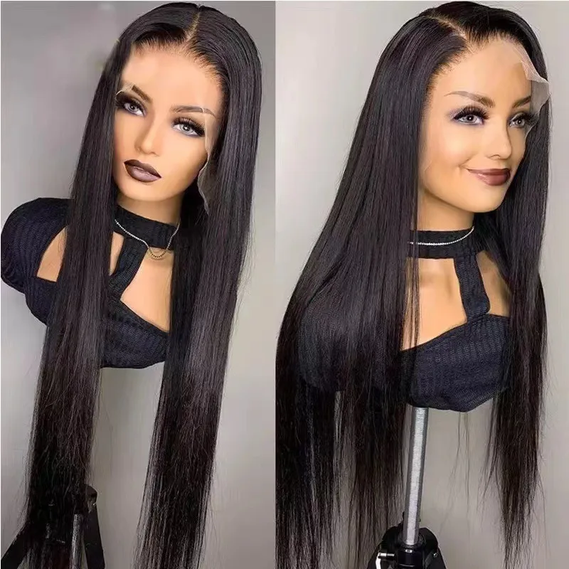 

Front Lace Wig Women's Wig European and American Style Long Straight Hair Synthetic High-Temperature Fiber Lace Edge Wig
