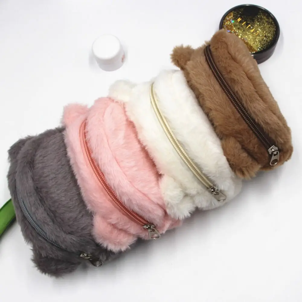 Cartoon Cartoon Plush Bear Wallet Cute Portable Portable Plush Coin Bag Plush Colorful Cartoon Bear Coin Purse Kids Gifts