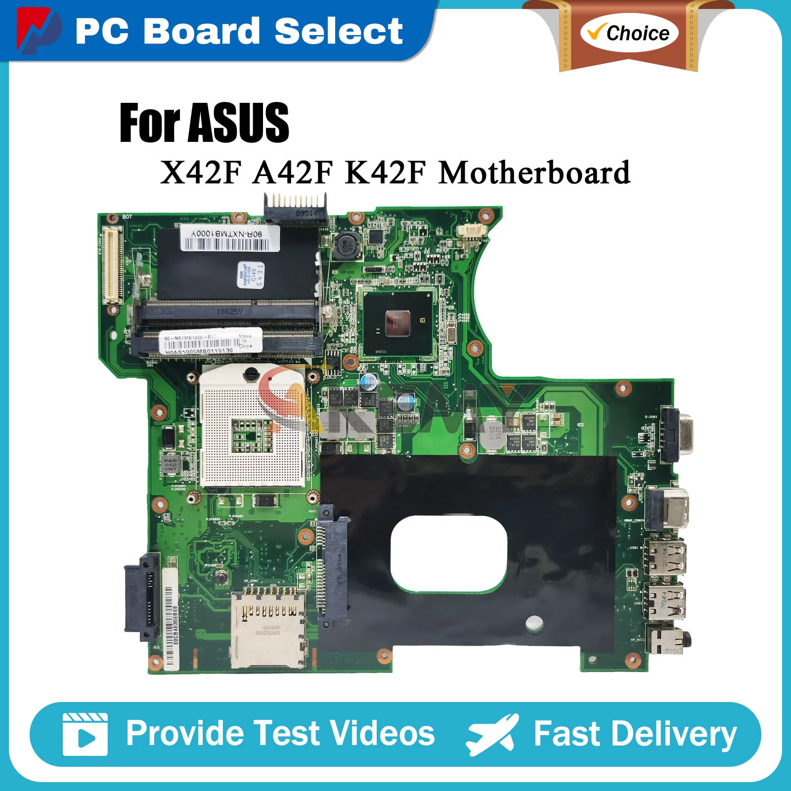 K42F Laptop Motherboard For ASUS K42F K42F A42F X42F Notebook Mainboard This item is in stock 100% tests OK fast shipping