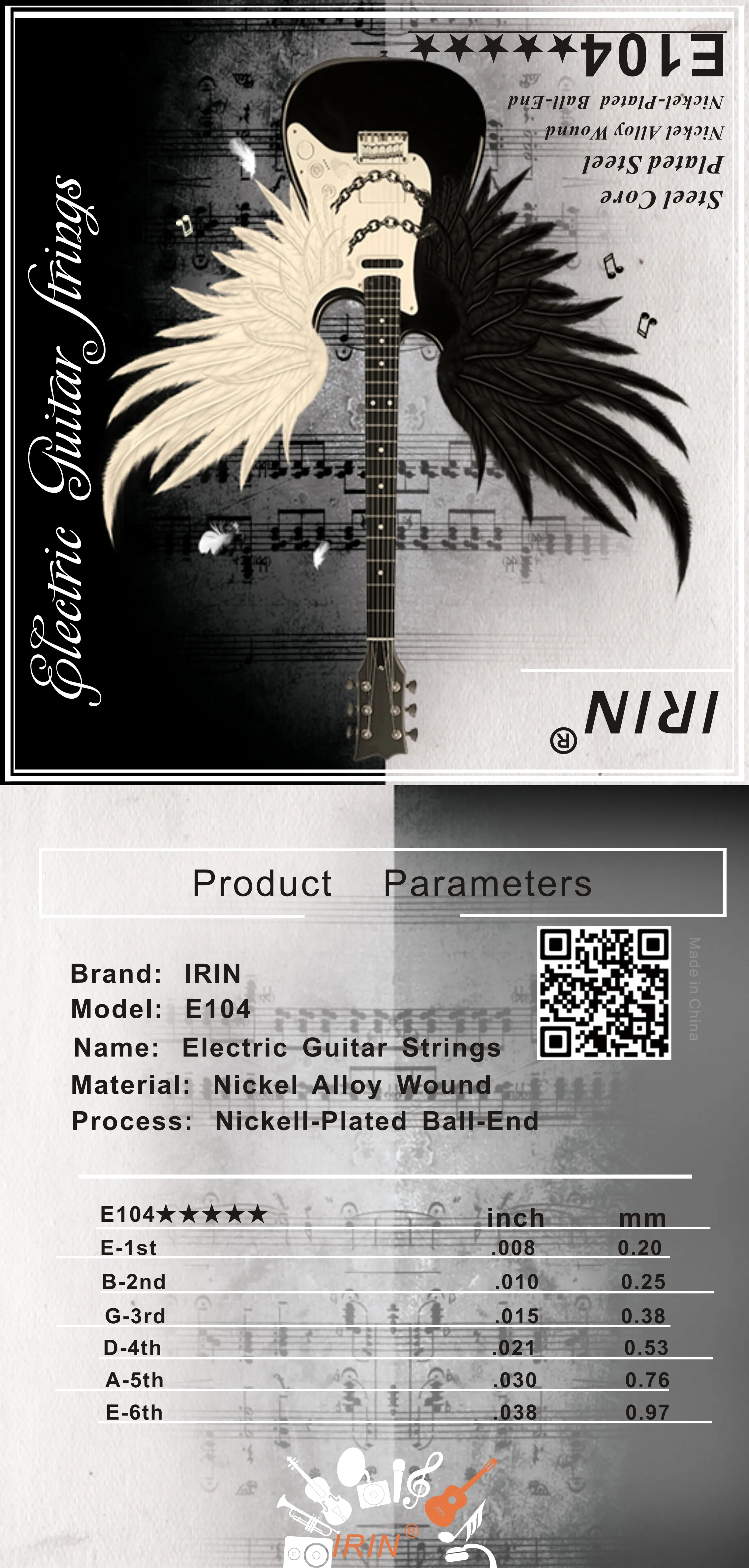 Electric Guitar Strings Silver Nickel Alloy Guitar Strings Balanced Tone Individually Wrapped Strings for Beginner Performance