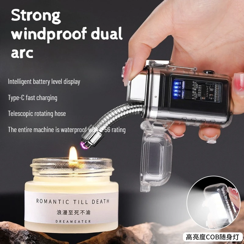 2026 New Outdoor High Appearance Level Charging Double-arc Lighter Windproof and Waterproof Lighting Cigarette Accessories