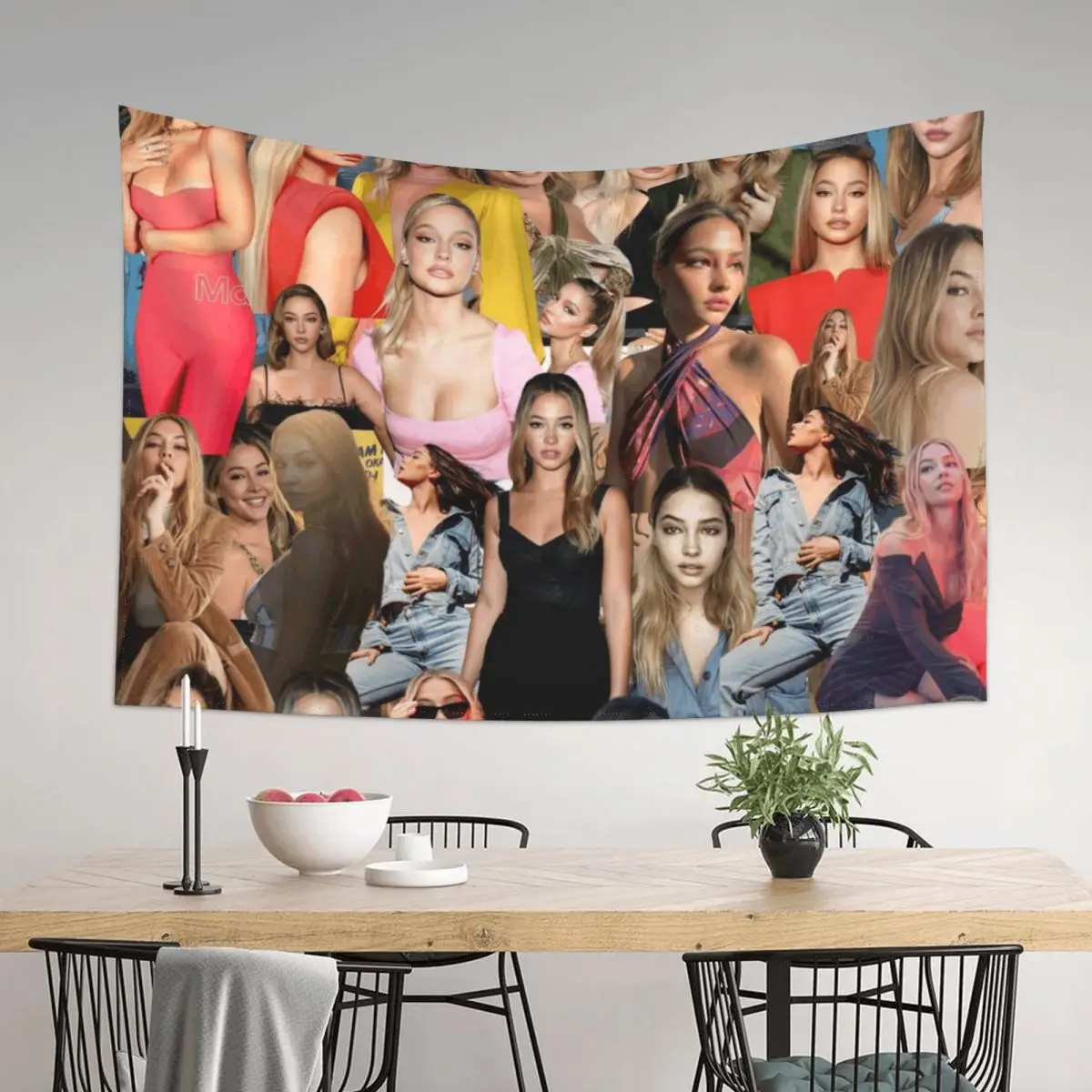 

Madelyn Cline Super Fine Beautiful Actress Aesthetic Collage - 1 Tapestry Tapete For The Wall Tapestry