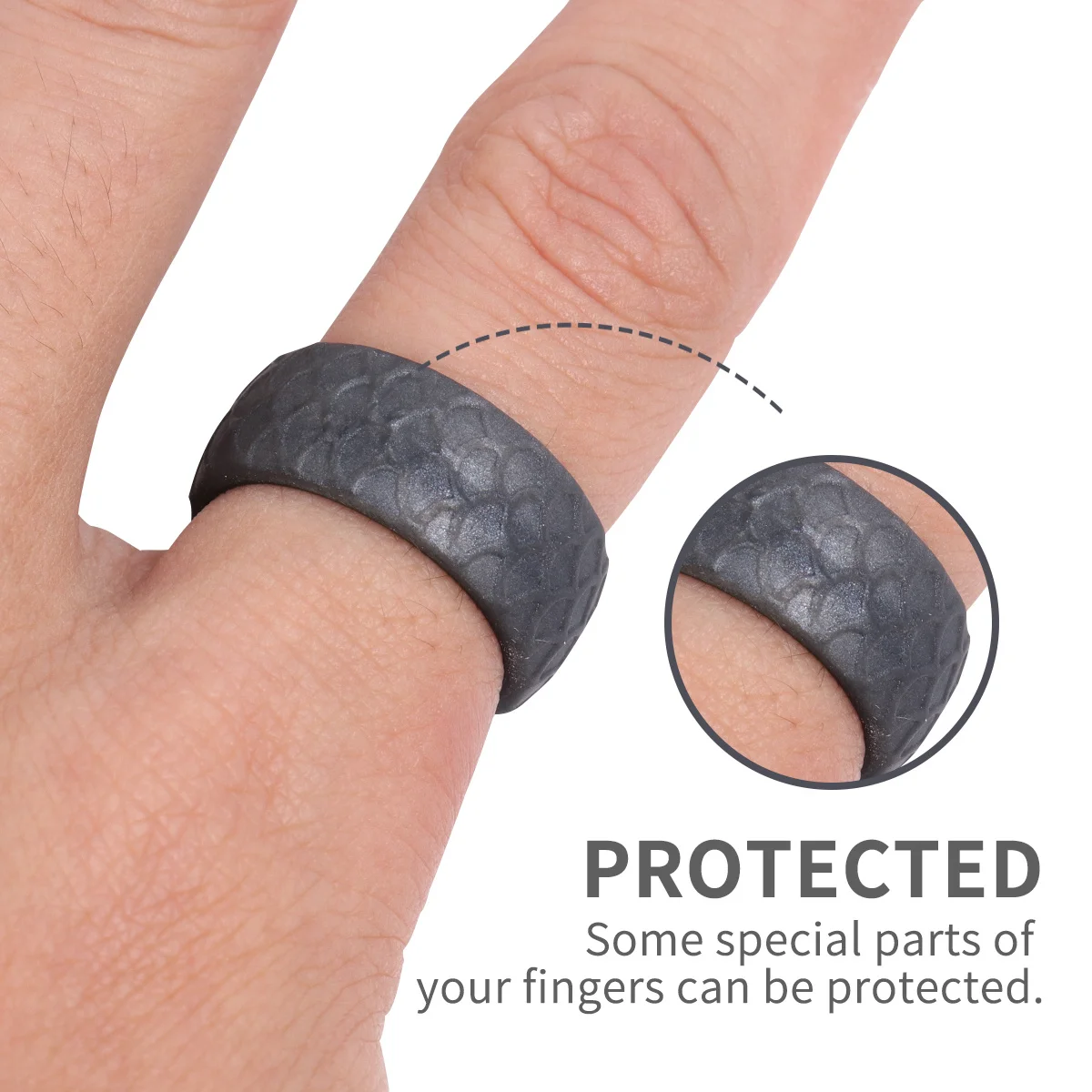 1 قطعة البنصر سيليكون للرياضة في الهواء الطلق مرنة مقاوم للماء ممارسة الفرقة رمادي الحديد No14 إصبع مريح #6