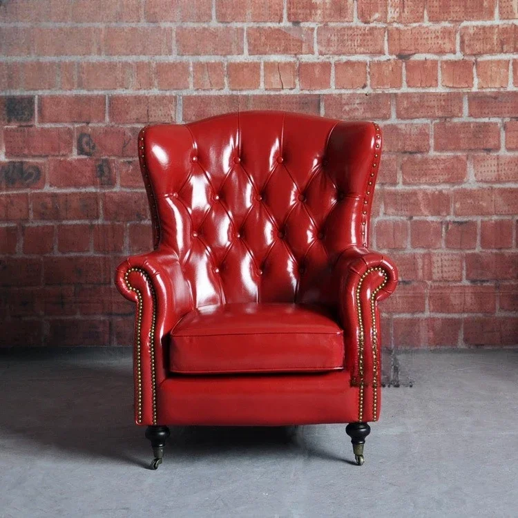 

Coffee shop sofa chair simple leisure modern hotel single double three small apartment leather sofa combination