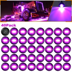 DC 12V Round LED Side Marker Clearance Lights Tail Front Rear Signal Lamp Indicators Light Waterproof for Truck Trailer Bus Boat