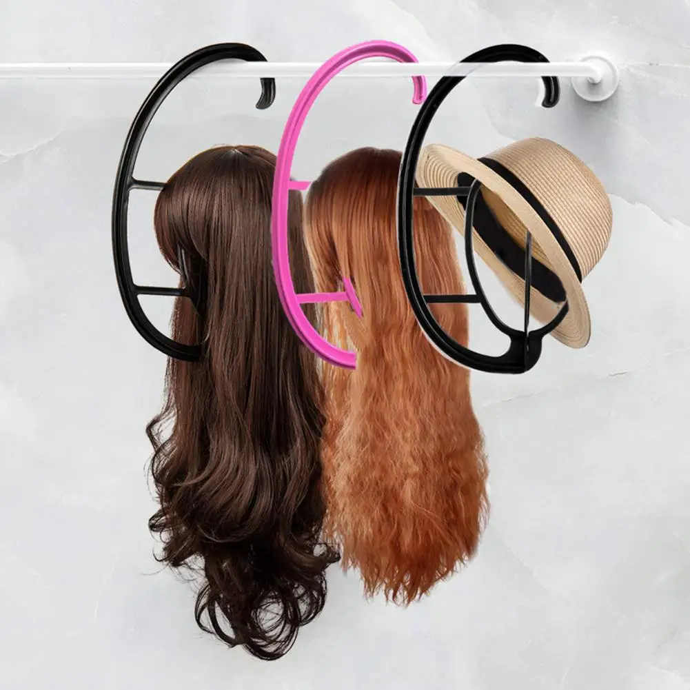 Wig Hanger Hat Stand Flexible ABS Collapsible Holder Hanging Wig Stand For Salon Display Wall Mounted Folding Storage Shelf Rack