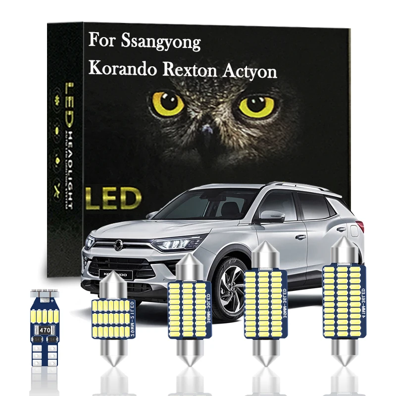 

Canbus LED Interior Light For SSANGYONG Rexton Korando KJ C Musso Actyon Sports 1 2 Grand Tivoli Turismo Kyron Accessorie