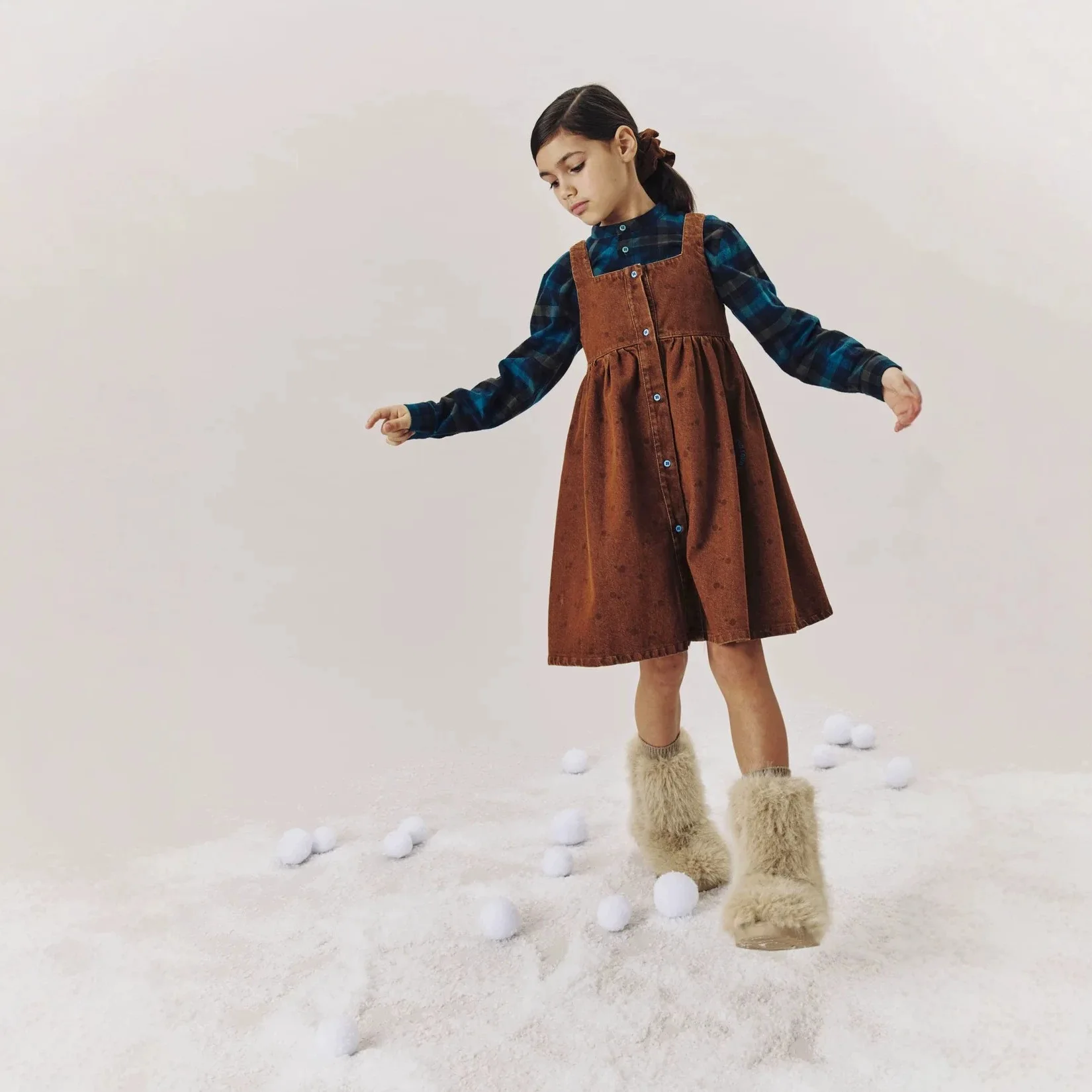 Kids Sweatshirt Set 2026 Winter New Cute Fleece Thickened Warm Boys Girls Paneled Sweatshirt Pants Cotton Printed Girls Dress