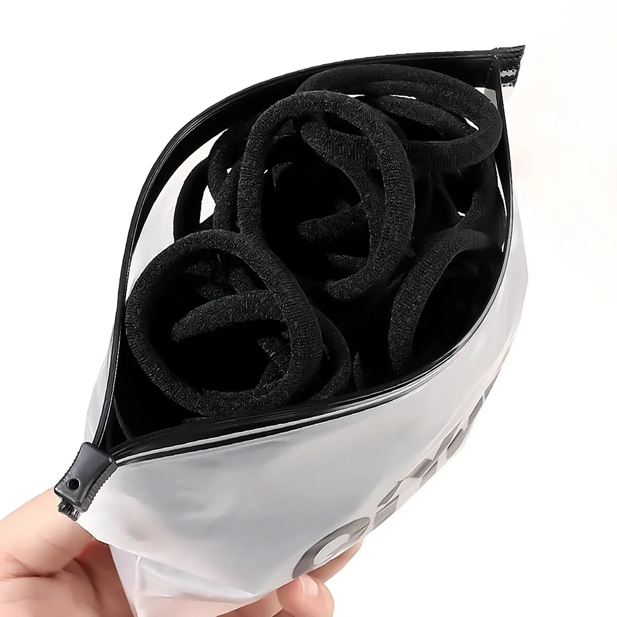 100/200 قطعة من ربطات الشعر السوداء للنساء والفتيات، رباط شعر أسود سميك بدون خياطة، ربطات شعر مرنة لا تسبب ضررًا على شكل ذيل حصان