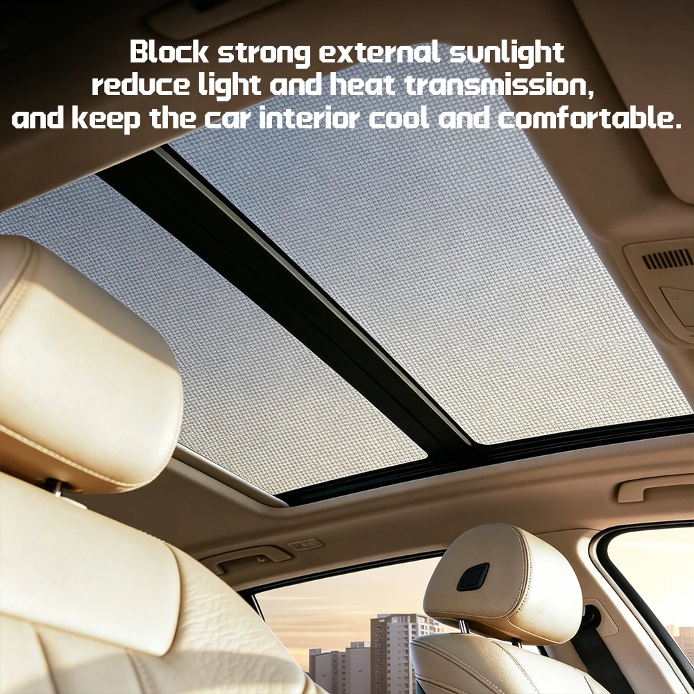 Magnetic Car Sunroof Mosquito Net, Breathable Sunroof Screen, Anti‑Insect Heat‑Resistant Curtain for Camping SUV Sedan