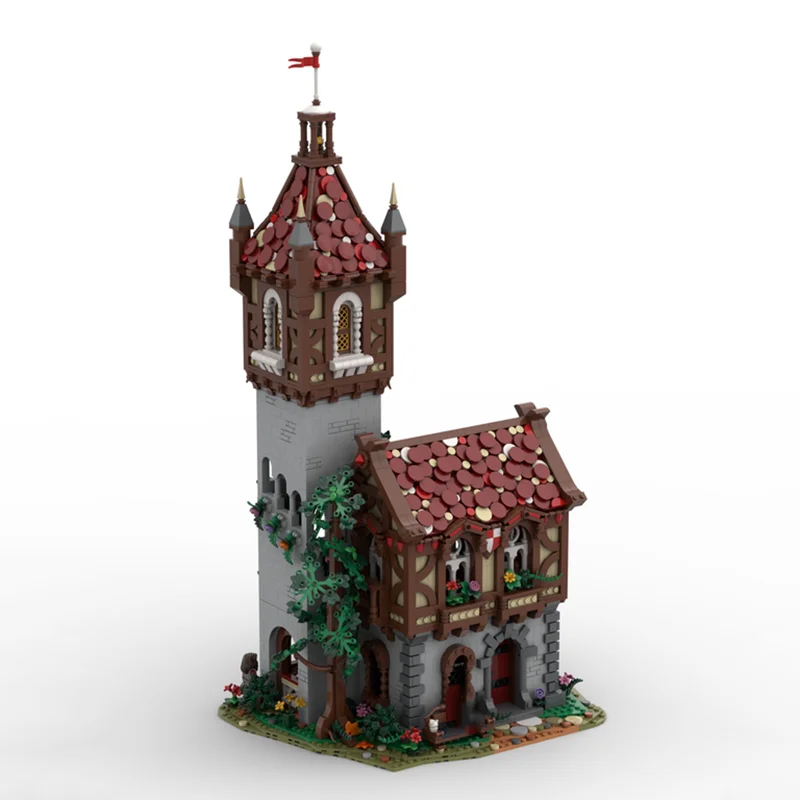 Mittelalterliche Burg Modell Moc Gebäude Ziegel Wachturm Modell Technologie Modulare Block Spielzeug DIY Montage Weihnachten Geschenk
