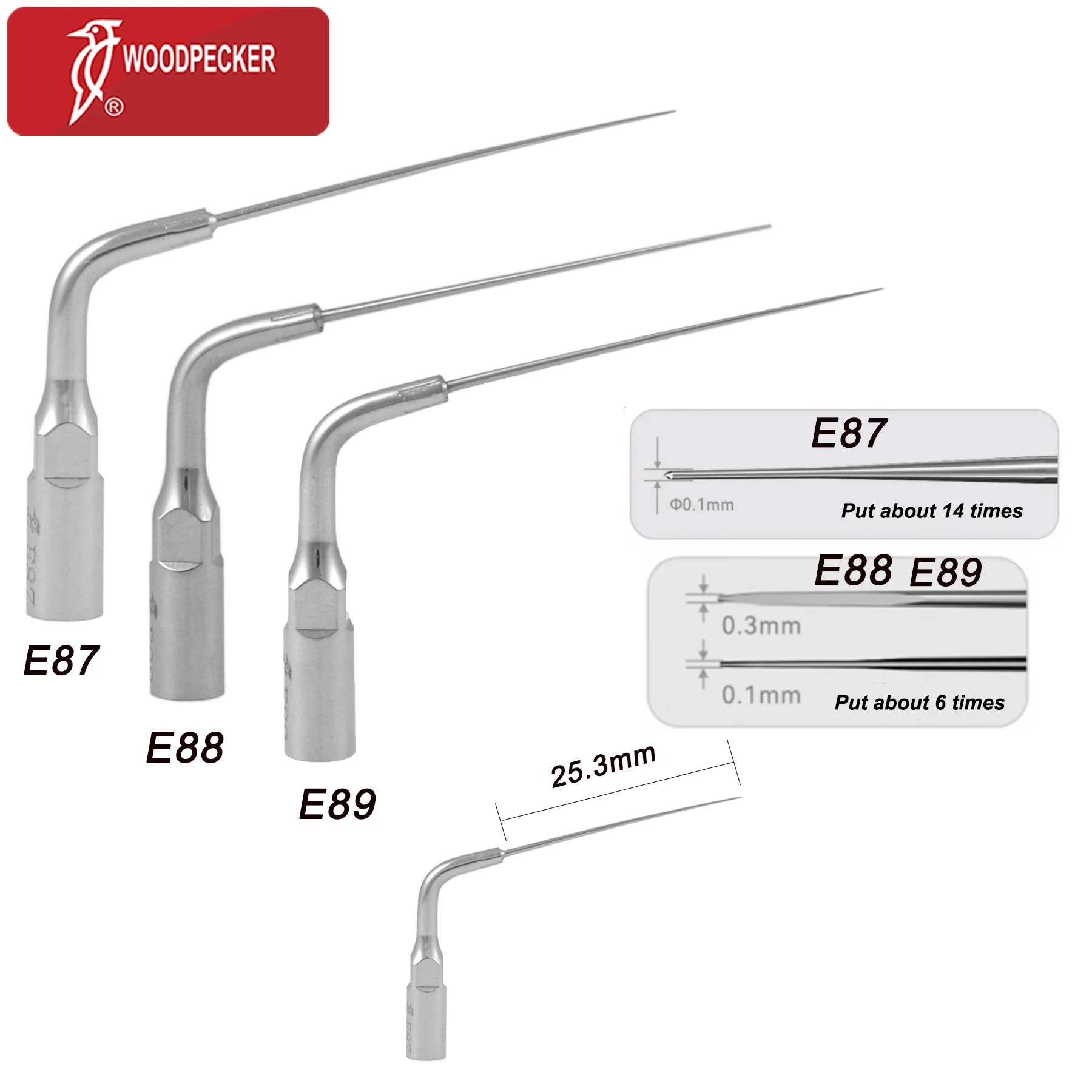 

Woodpecker Dental Ultrasonic Scaler Tips TFRK Broken File Removal Tips Create 90'Semicircular Grooved Space for EMS Scaler