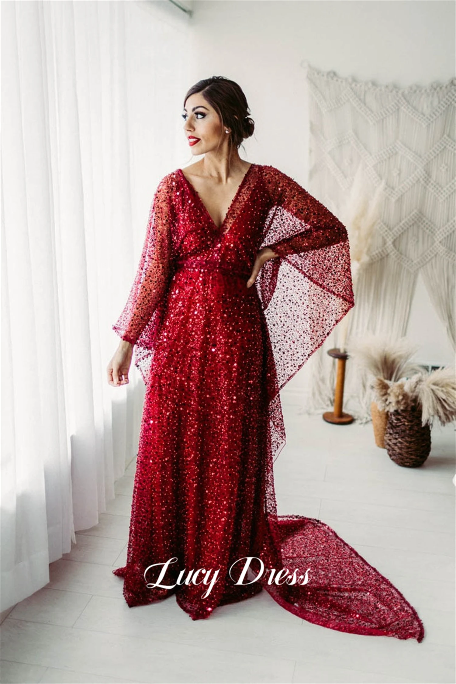 

Lucy Customized Chic Evening Dress Prom Dresses Luxury Dresses Women 2025 Special Occasion Dress Beaded Fabric Robes De Cocktail