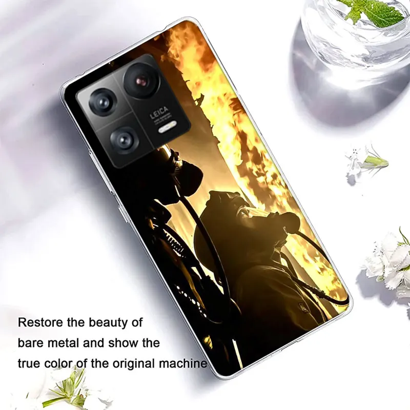 Firefighter Heroes Fireman Clear Luxury For Xiaomi Poco X5 X6 Pro X4 F4 GT X3 F6 F5 F3 F2 F1 M5 M4 M3 Mi Note 10 CC9 Pro Phone