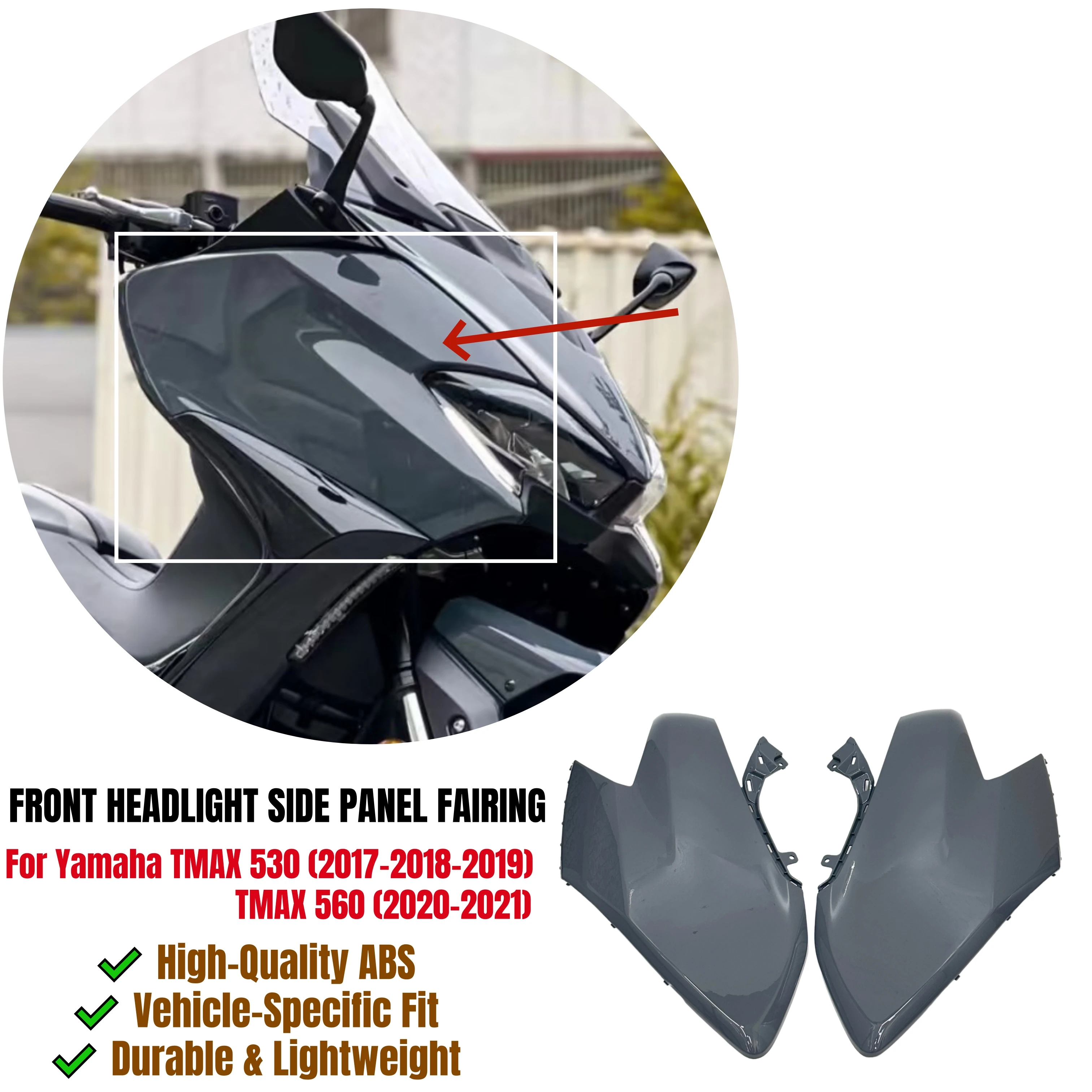 

Для Yamaha TMAX 530 2017-2018-2019 TMAX 560 2020-2021 мотоциклетная передняя фара, боковая панель, обтекатель, внешний комплект кузова из АБС-пластика