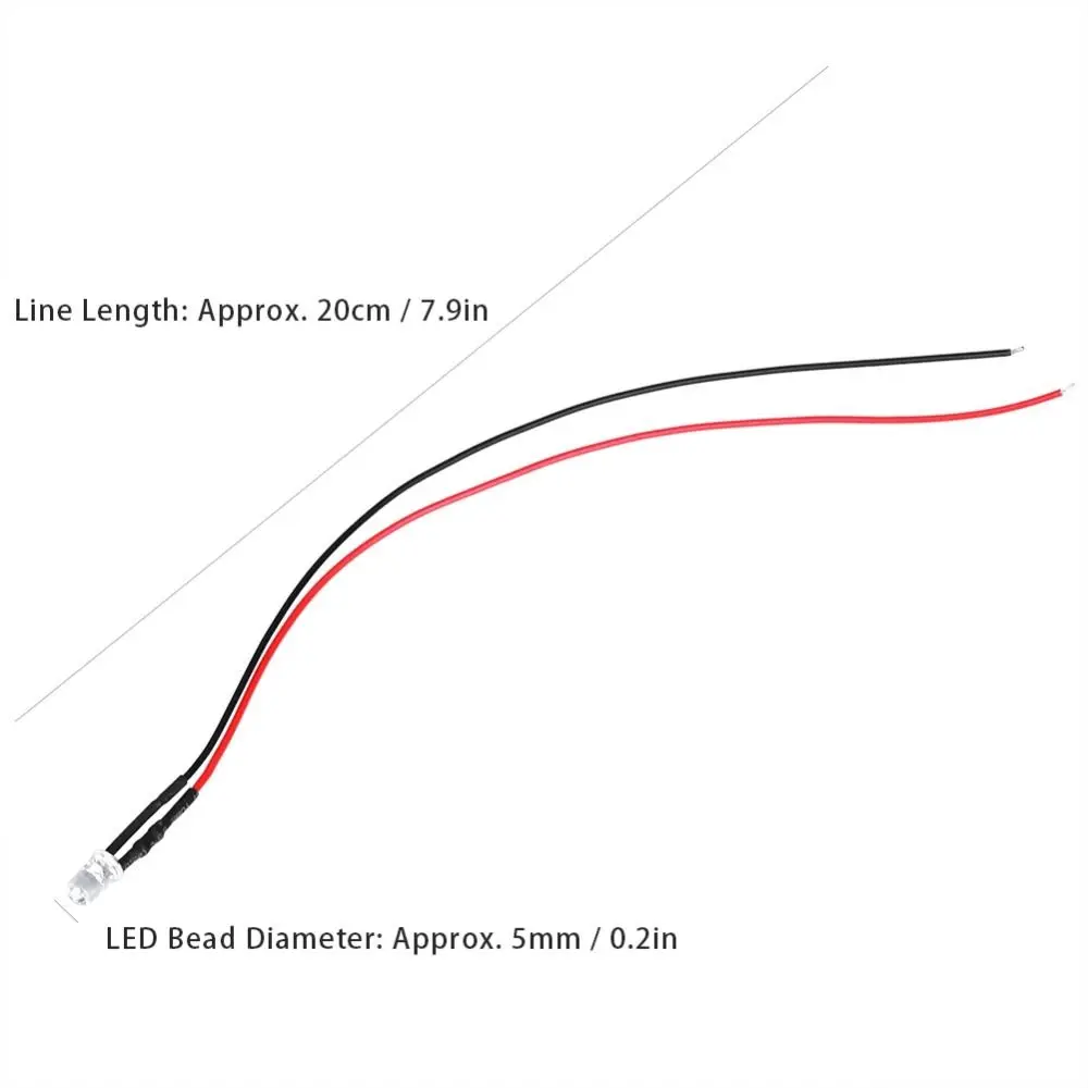 Low Power 5mm LED Light Emitting Diode 12V Multicolor Quick Flashing LED Light Bead Prewired LED Car Decor