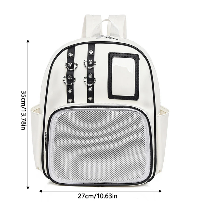 Borsa Ita per la scuola con cerniera trasparente stile preppy alla moda Zaino da donna morbido alla moda