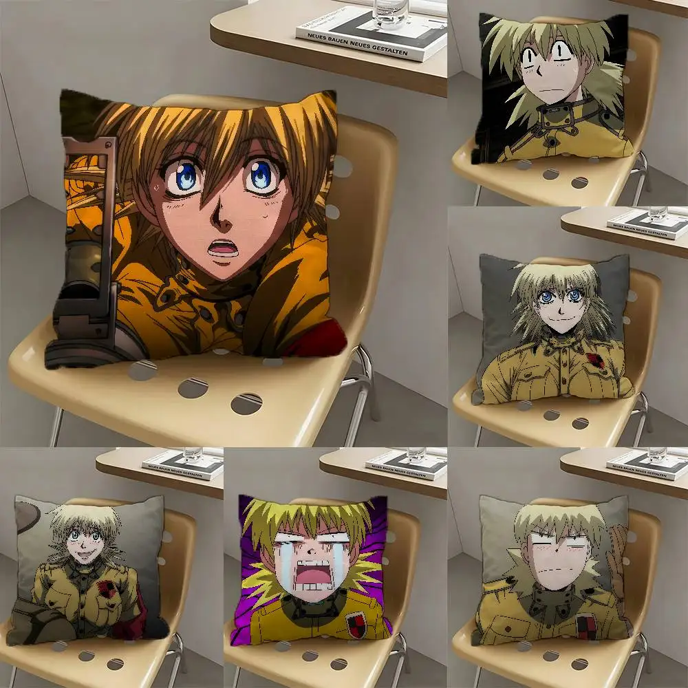 Seras Victoria Hellsing Pillow Case Fashion Square Pillowcase Bedroom Sofa Room Ins Decoration Leisure