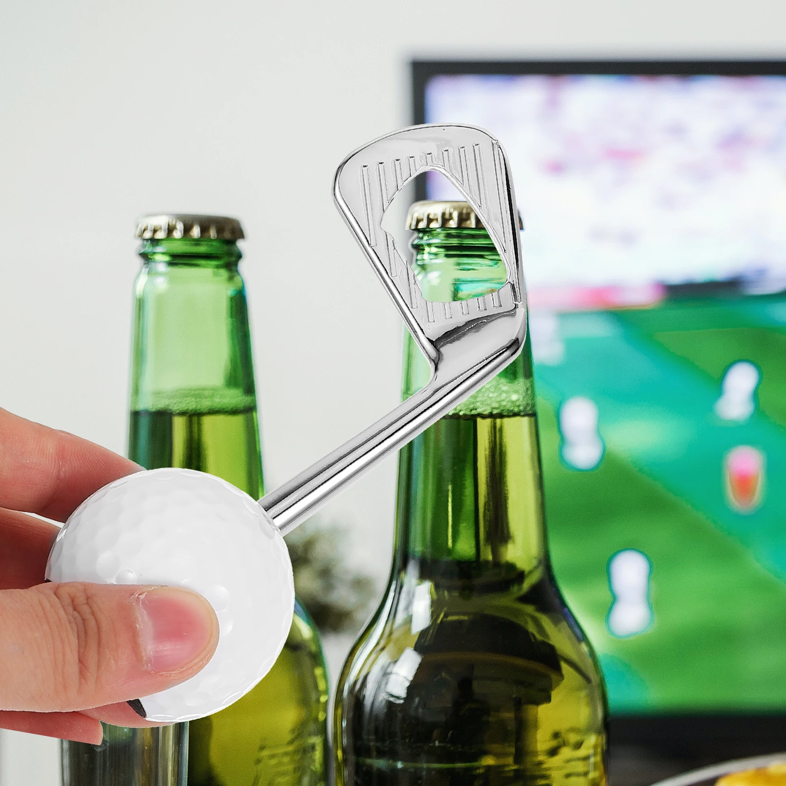 

Zinc Alloy Beer Bottle Opener Golf Ball Shape Silver Portable Manual Opener For Beverages Kitchen Bar Supplies Gifts Men