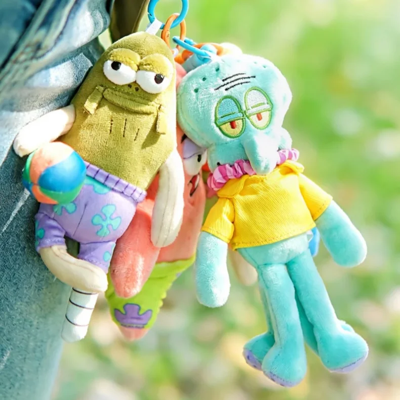 Original Bikini Bottom Stall Series Blind Box Bewegliche Figuren mit Hintergrund, Lustige Hässlich-Süße Flauschige Taschenanhänger Geschenk-Spielzeug – Detail 3