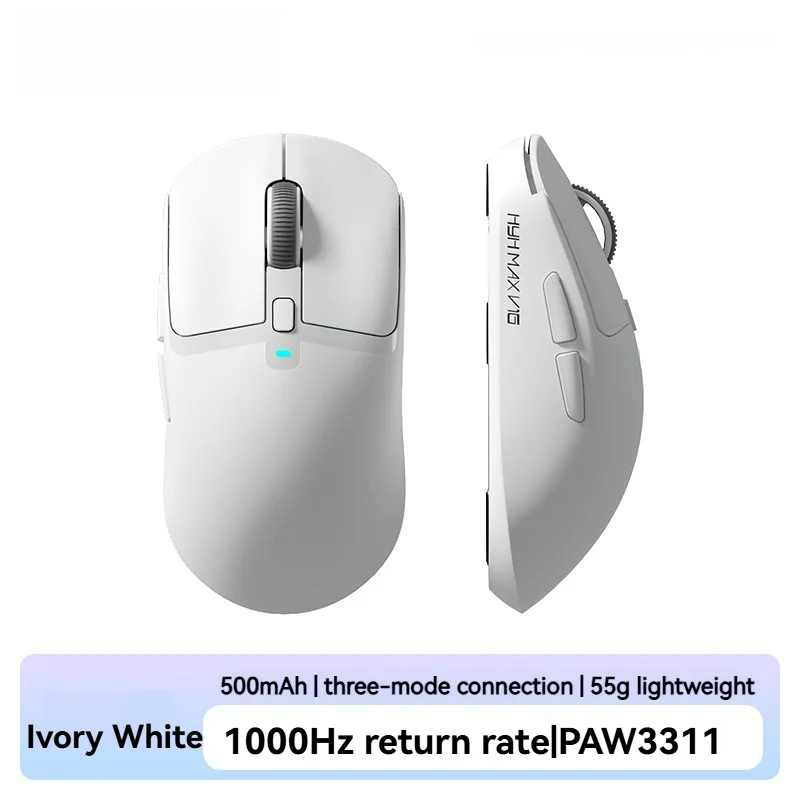 Leichte Gaming-Maus PAW3311, Tri-Mode-Verbindung, 22000 DPI, 1000 Hz, makroprogrammierbare maßgeschneiderte Maus