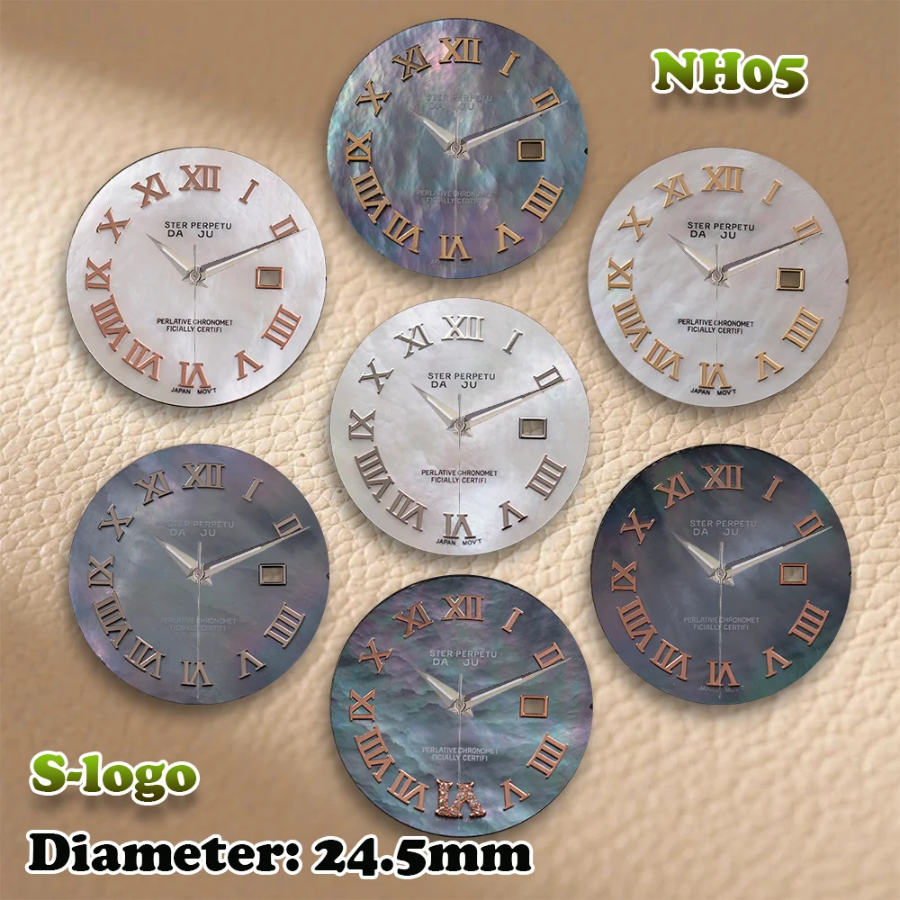 

Watches for Women S Logo 24.5mm NH05 Roman numerals Pearl Dial NH05 Movement Green Luminous Watch Modification Accessories