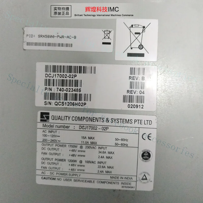 A+For Juniper SRX5600-PWR-AC-B power supply DCJ17002-02P 740-023485 1700W